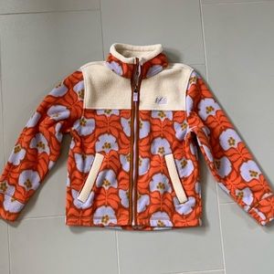REI Floral full zip fleece - girls sz 8